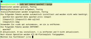 Debian/Ubuntu: apt mit „remove“ und „purge“