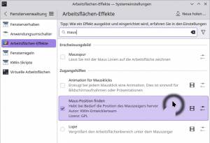 KDE Plasma: Mauszeiger hervorheben