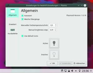KDE Plasma 5: Angenehme Farben mit Redshift