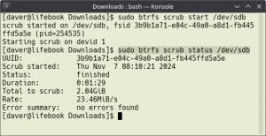Datenträger: BTRFS auf Fehler prüfen