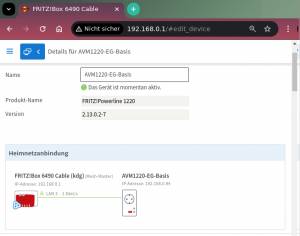 AVM Powerline: Softwaresteuerung