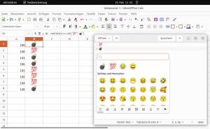 Calc-Tabellen mit Emojis aufpeppen
