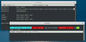 Sudo: Feedback bei Passworteingabe
