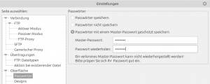 Filezilla: Zugangsdaten absichern