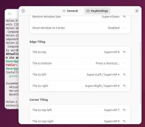 Gnome: Fenster per Hotkey anordnen