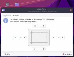XFCE/LXQT: Arbeitsfläche mit „Rändern“